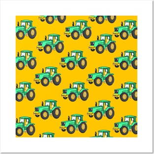 Cool Tractors for Farmer and Farmers in Yellow Posters and Art